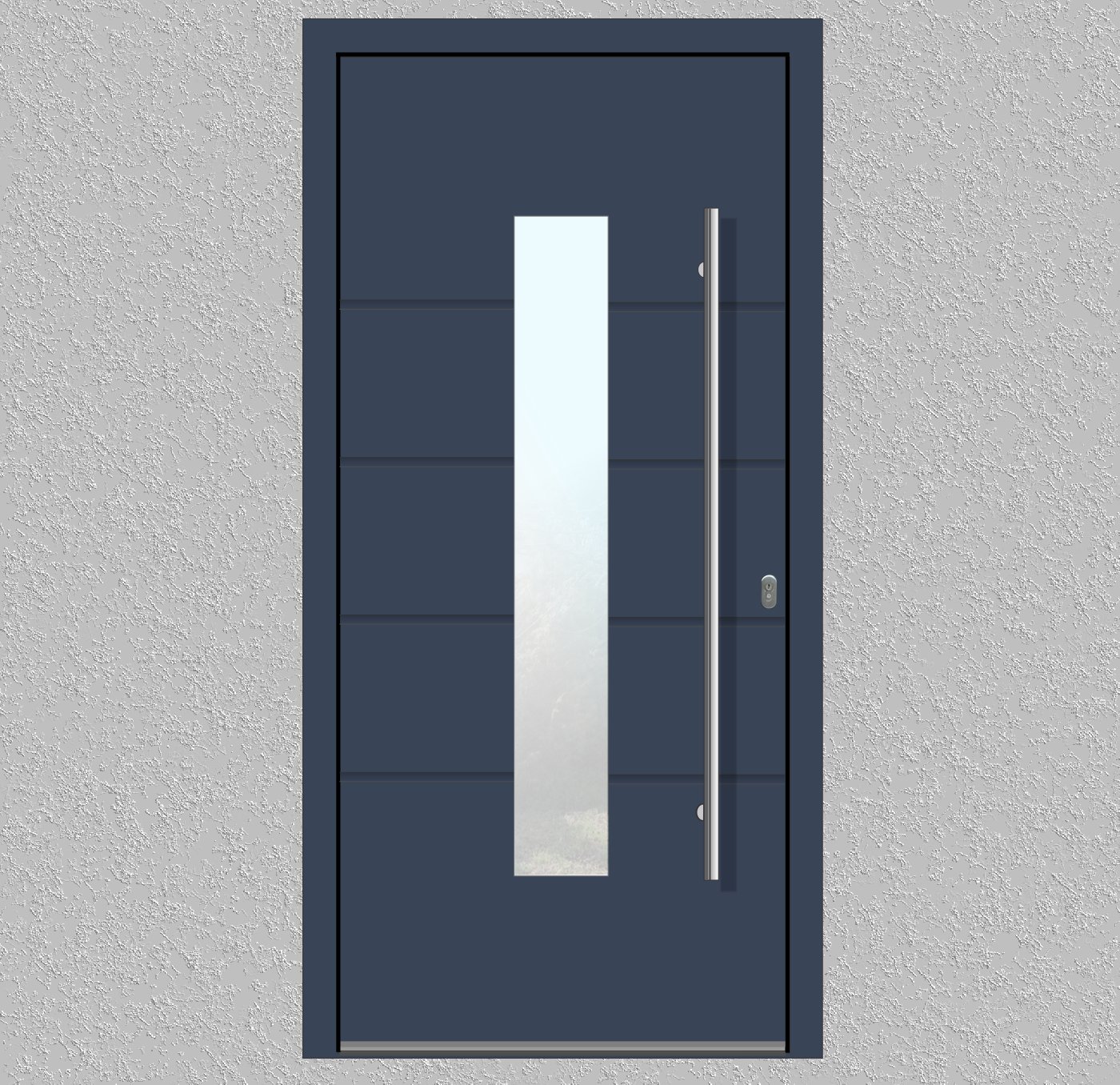 Model Frezat GF040 Sistem WH75  Alu cu PVC Usa de intrare